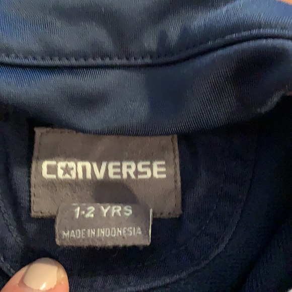 1-2yr Converse jacket. Track suit style. Navy w/ red/white/blue stripes - Picture 3 of 4